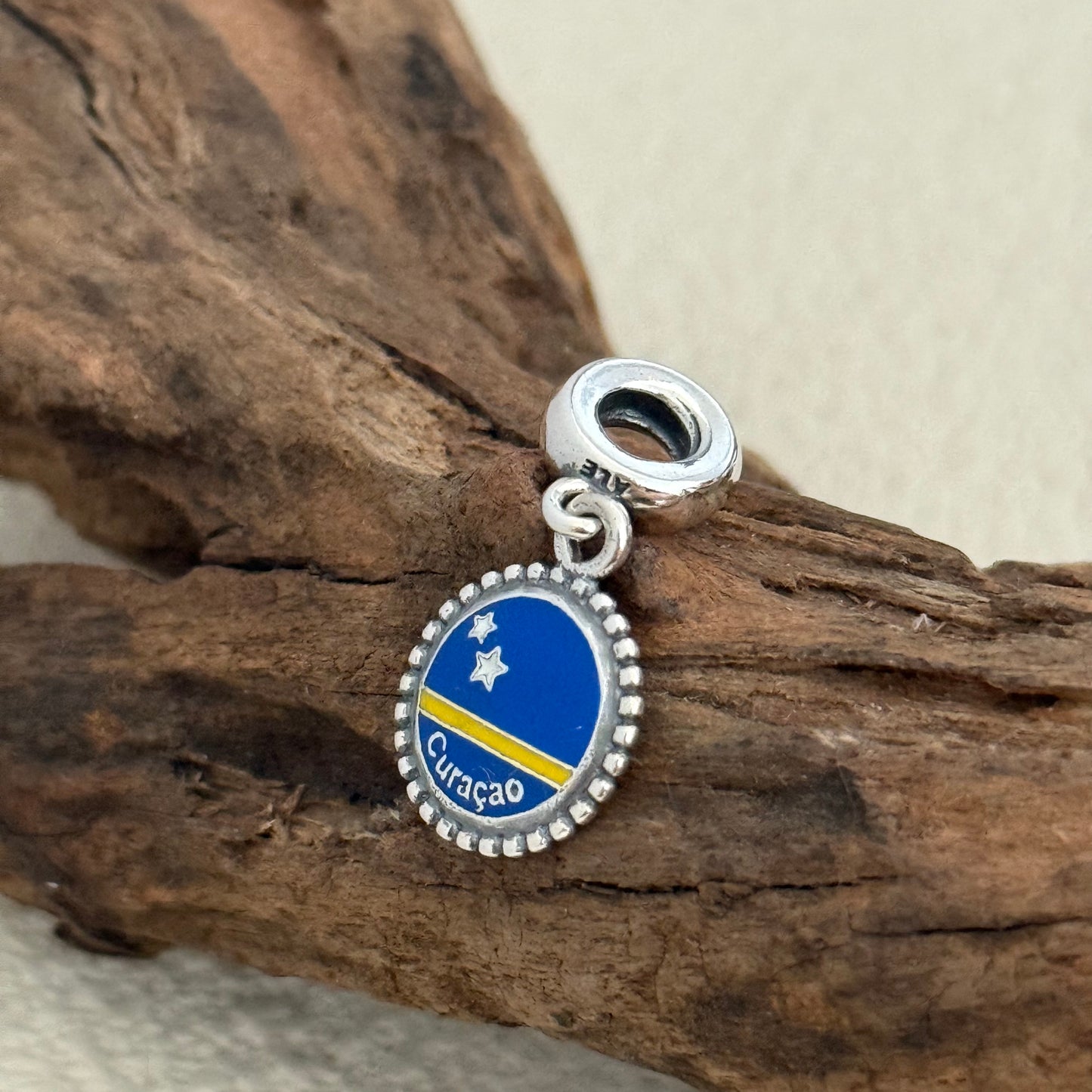 Curaçao Flag Exclusive Dangle Charm Pendant for Pandora Bracelet