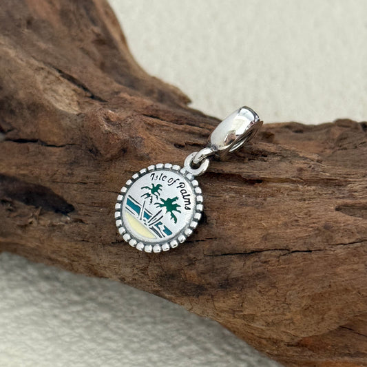 Sparkling Isle of Palm Tree Exclusive Dangle Charm Pendant for Pandora Bracelet
