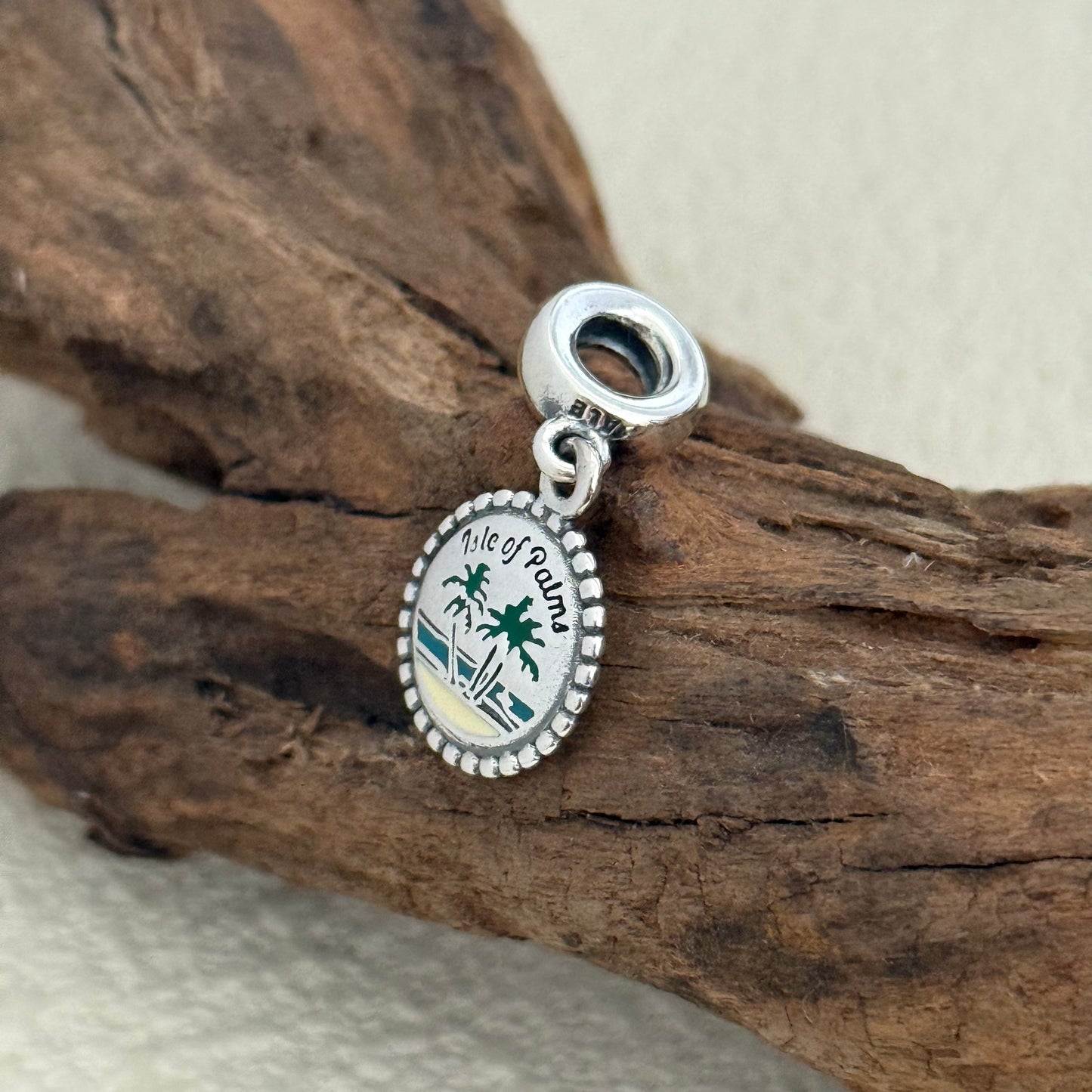 Sparkling Isle of Palm Tree Exclusive Dangle Charm Pendant for Pandora Bracelet