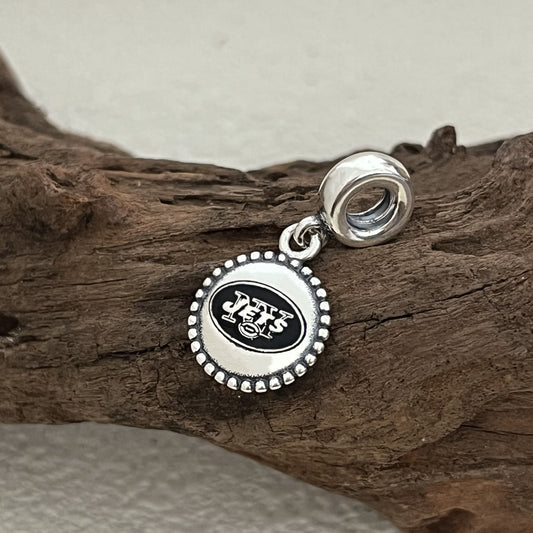 New York Jets NFL Football Exclusive Dangle Charm Pendant for Pandora Bracelet