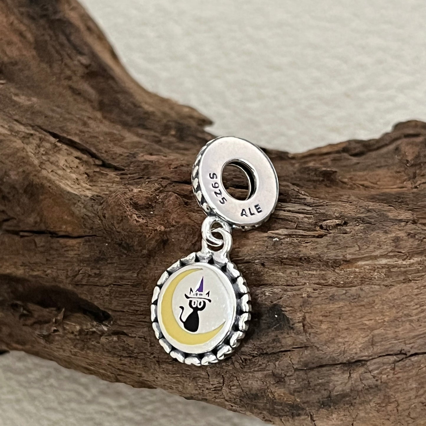 Cat and Moon Exclusive Dangle Charm Pendant for Pandora Bracelet