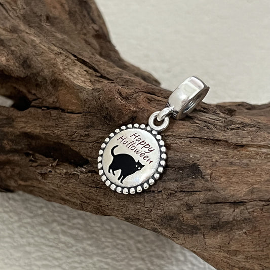 Happy Halloween Cat Exclusive Dangle Charm Pendant for Pandora Bracelet