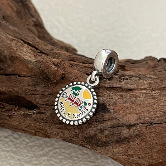 St.Kitts & Nevis Beach Exclusive Dangle Charm Pendant for Pandora Bracelet