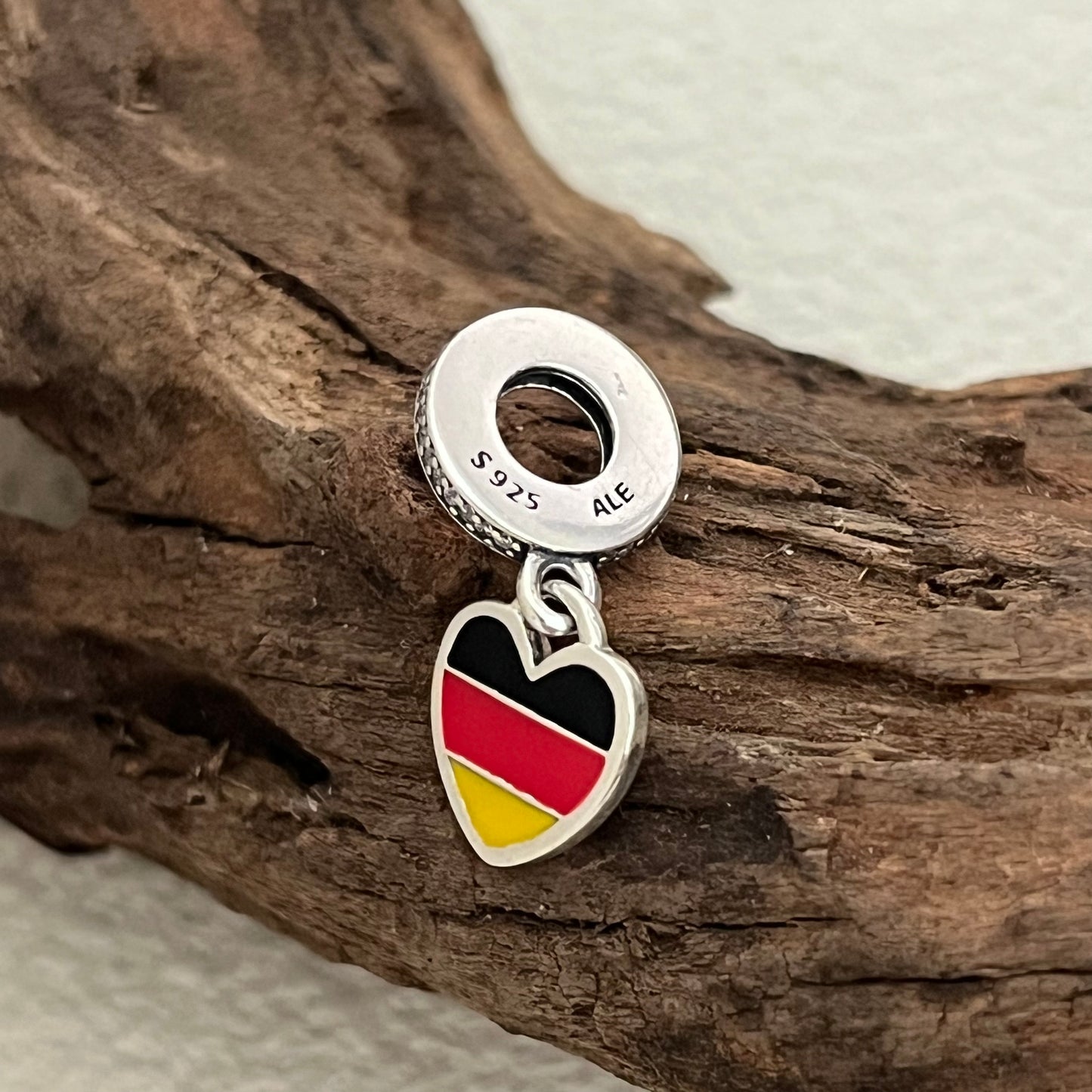 Germany Flag Heart Exclusive Dangle Charm Pendant for Pandora Bracelet