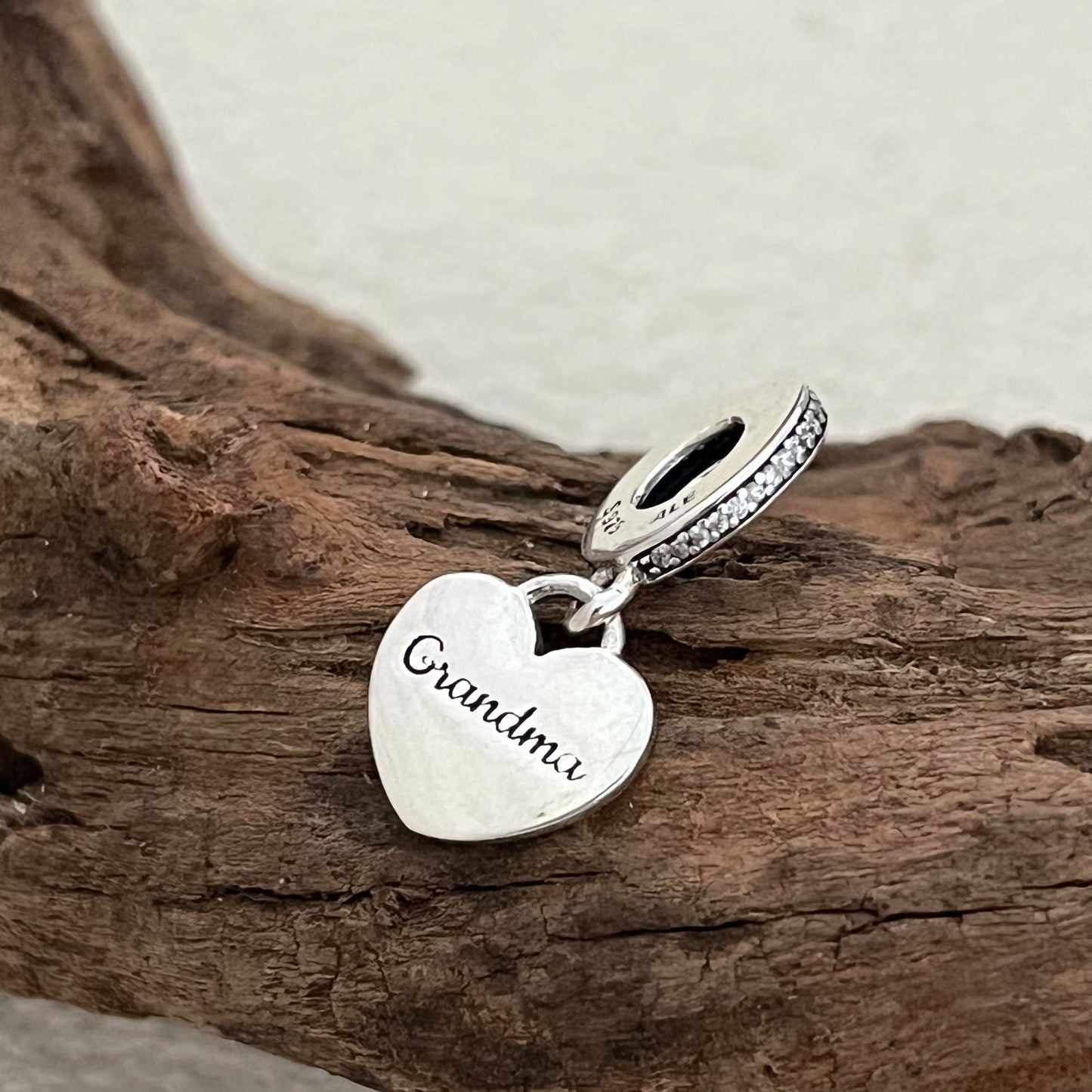 Grandma CZ Family Tree Heart Exclusive Dangle Charm Pendant for Pandora Bracelet