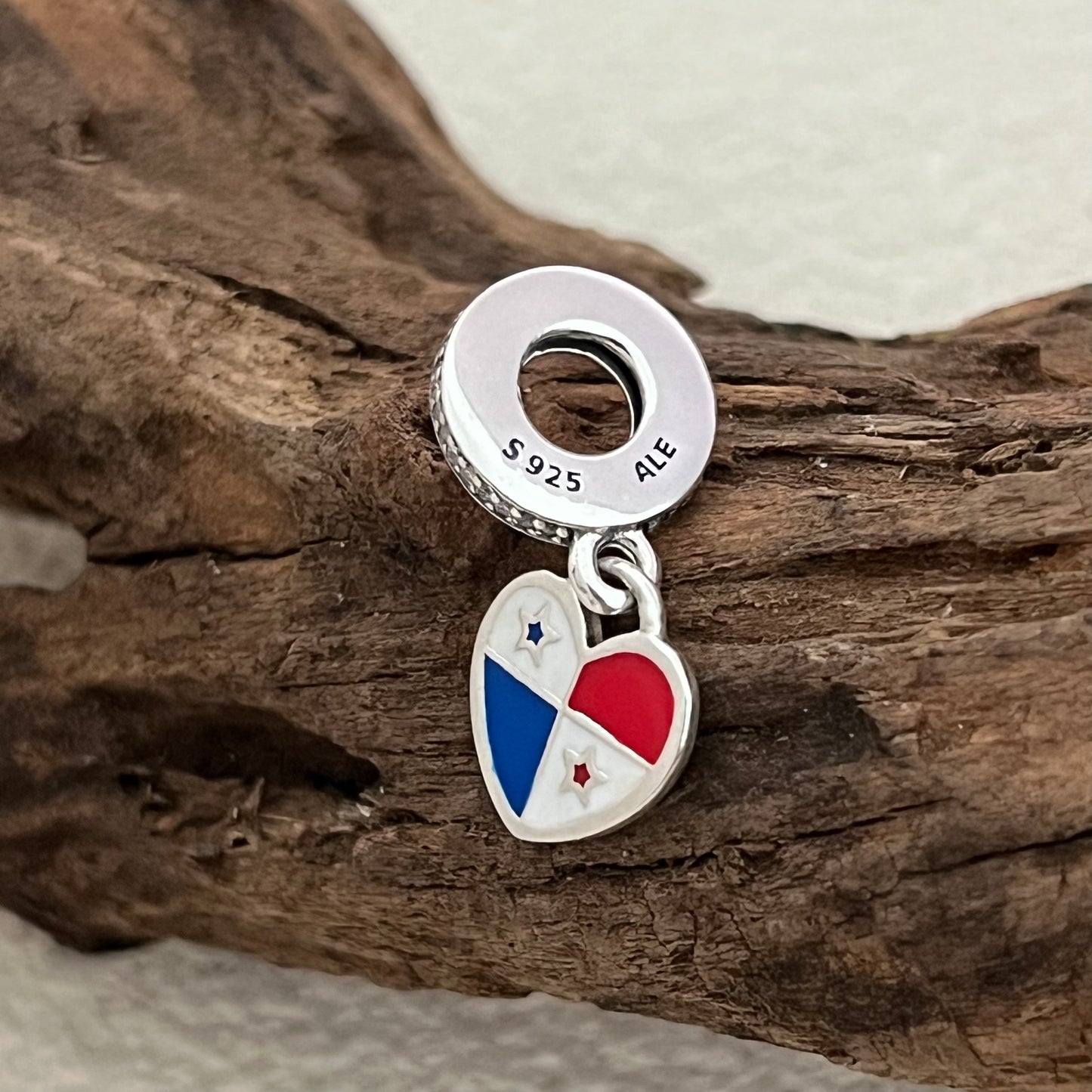 Panama Flag Heart Exclusive Dangle Charm Pendant for Pandora Bracelet