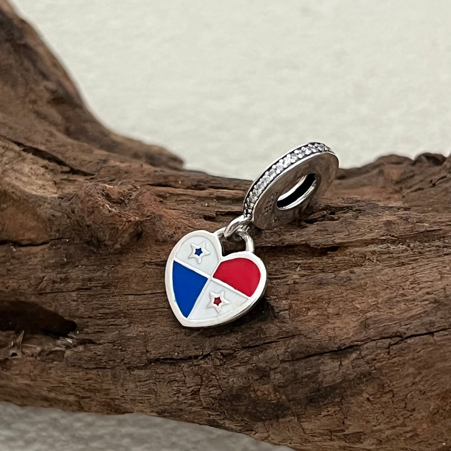 Panama Flag Heart Exclusive Dangle Charm Pendant for Pandora Bracelet