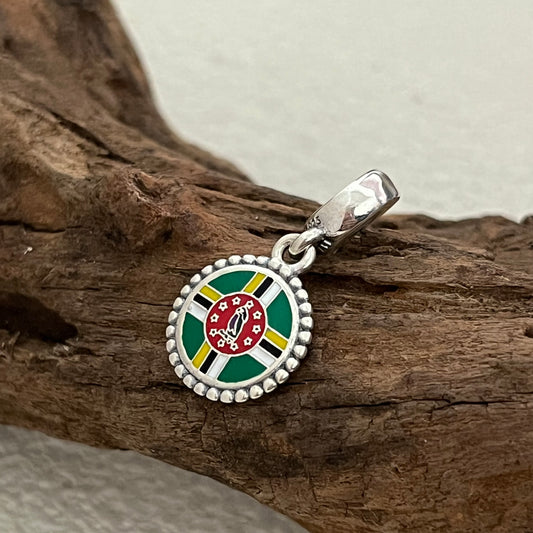 Dominica flag Heart Exclusive Dangle Charm Pendant for Pandora Bracelet