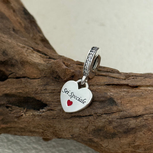 Sei Speciale Heart Exclusive Dangle Charm Pendant for Pandora Bracelet