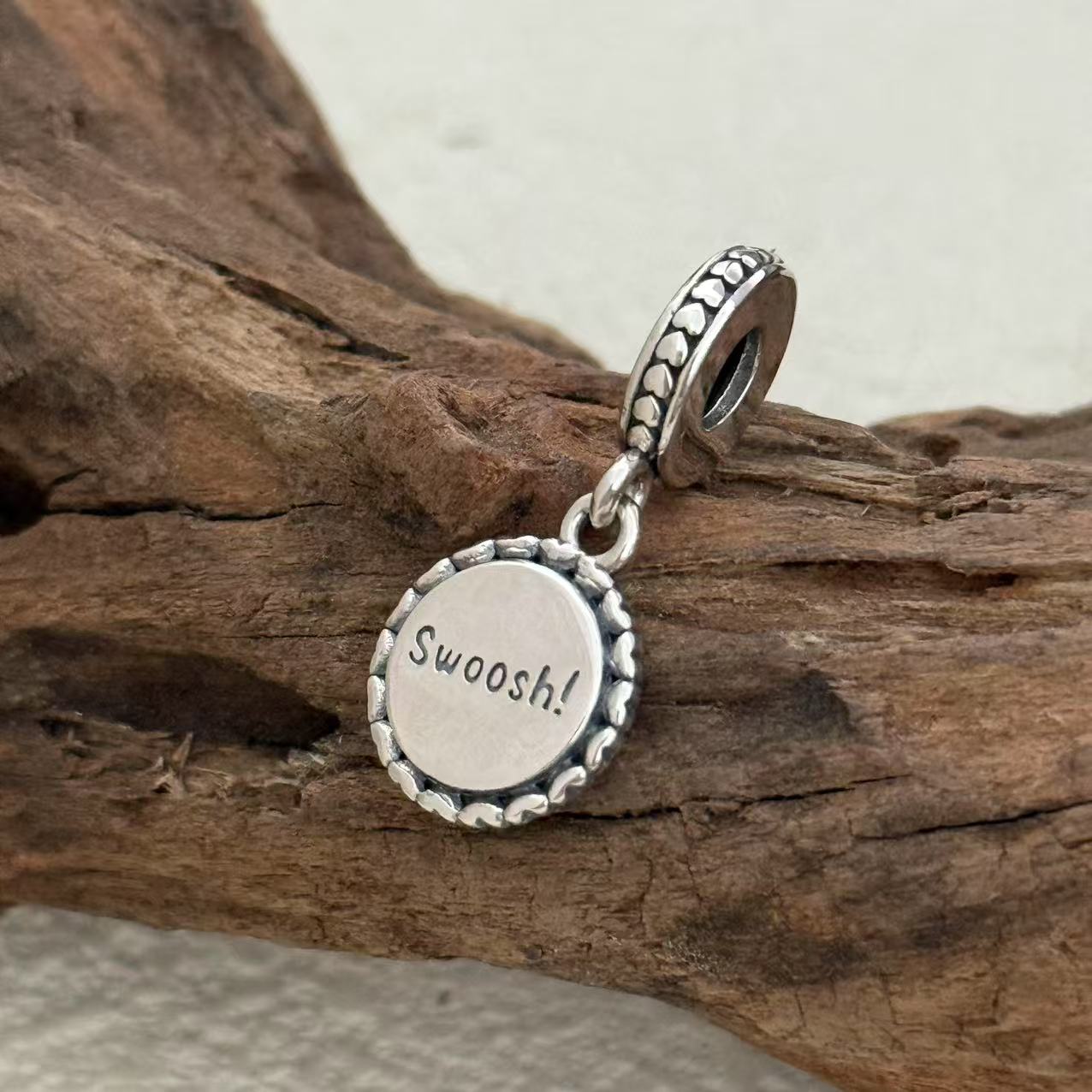 Basketball Swoosh!  Exclusive Dangle Charm Pendant for Pandora Bracelet