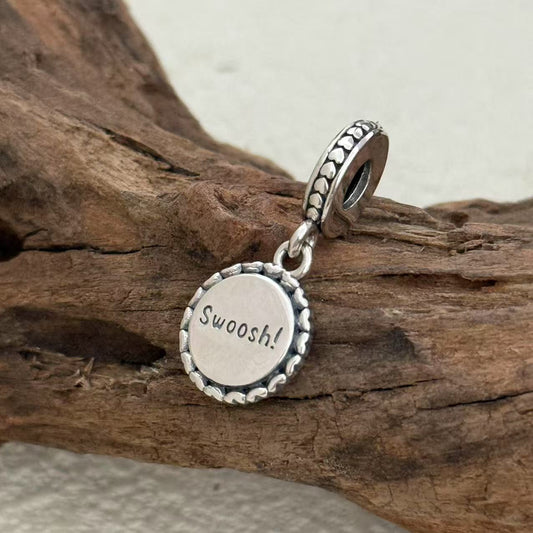 Basketball Swoosh!  Exclusive Dangle Charm Pendant for Pandora Bracelet