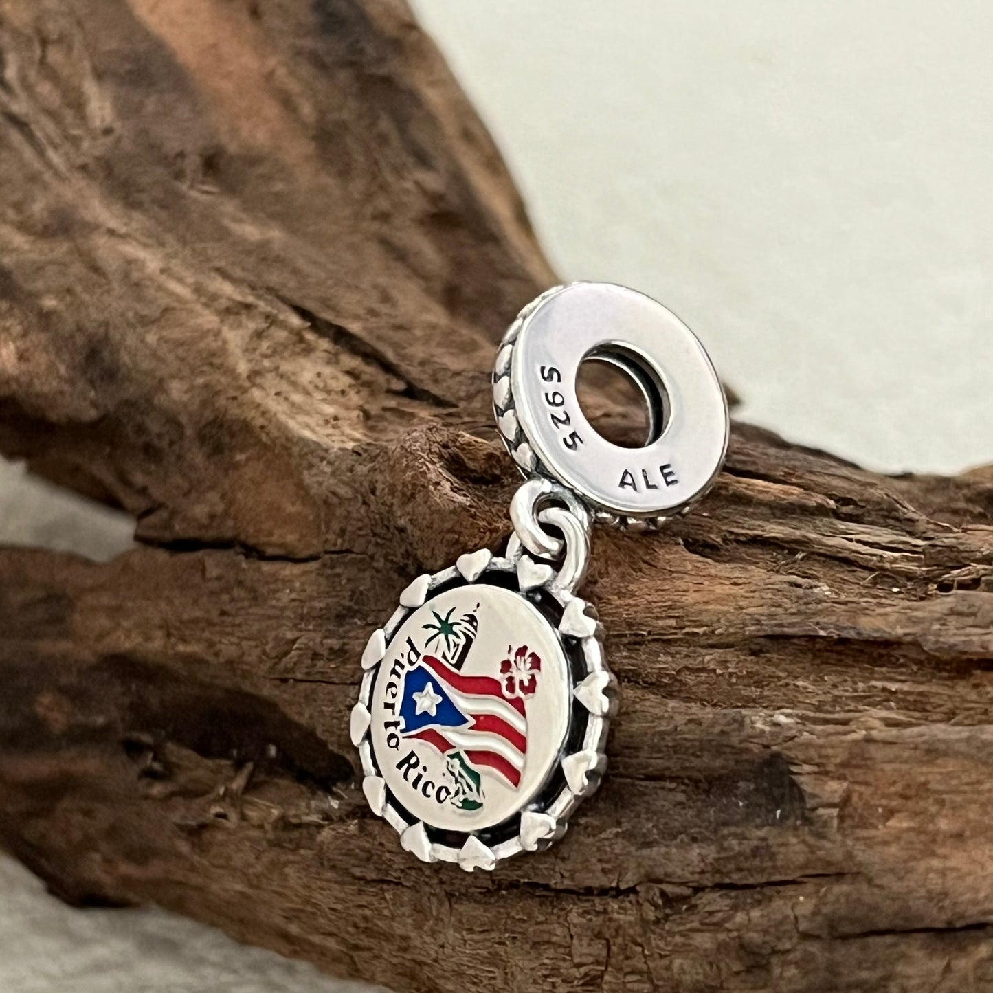 Puerto Rico Flag Beach Exclusive Dangle Charm Pendant for Pandora Bracelet