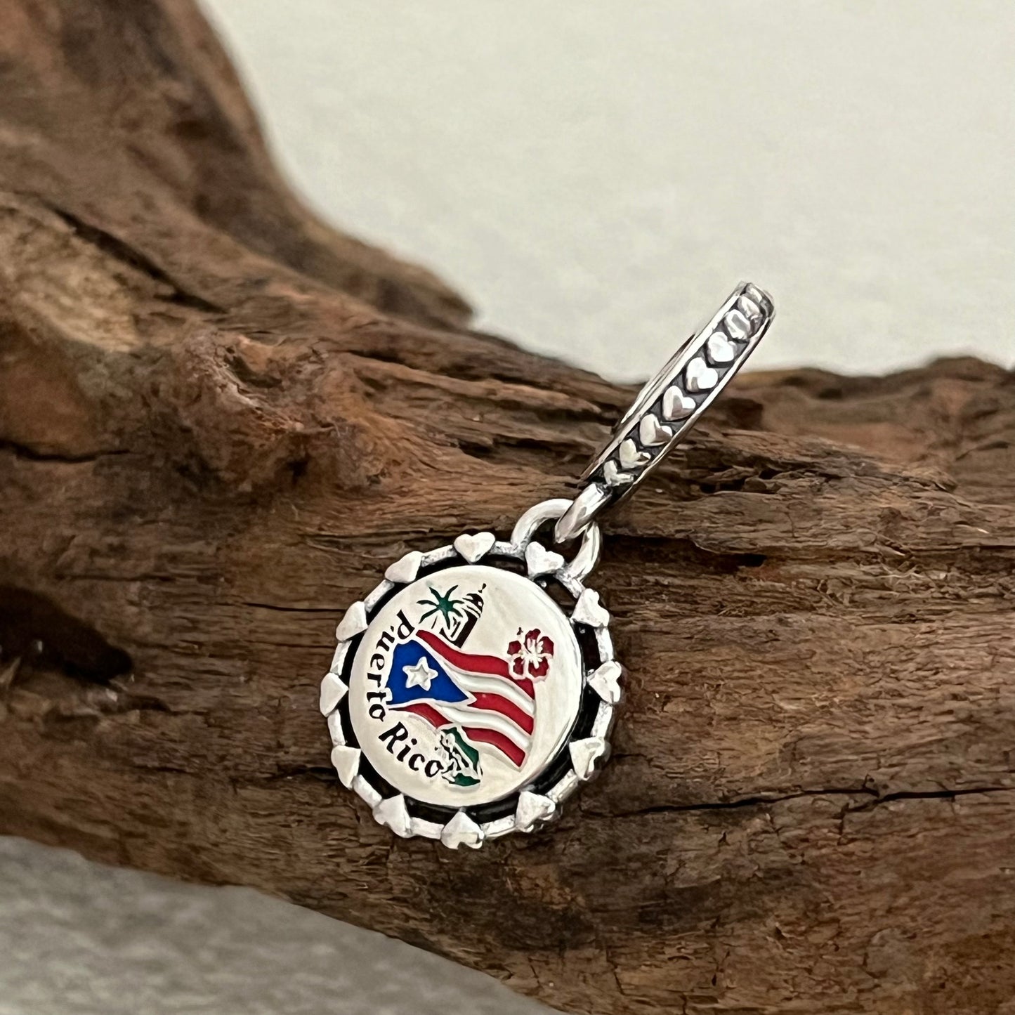 Puerto Rico Flag Beach Exclusive Dangle Charm Pendant for Pandora Bracelet