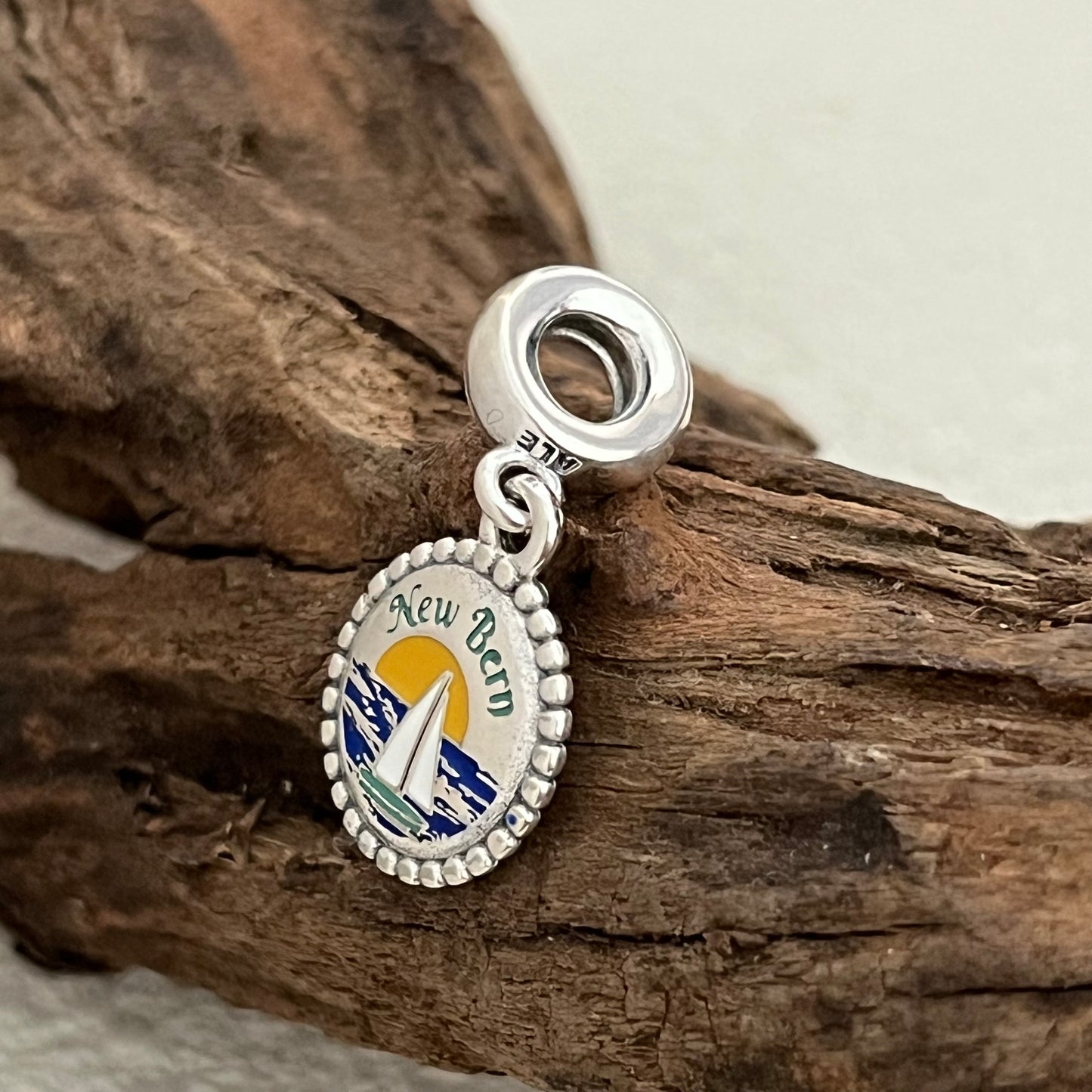 New Bern North Carolina Exclusive Dangle Charm Pendant for Pandora Bracelet