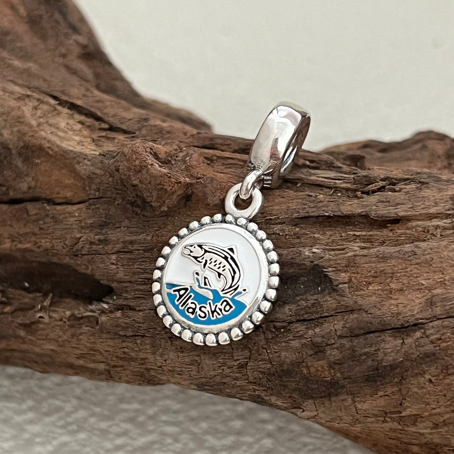 Alaska King Salmon Exclusive Dangle Charm Pendant for Pandora Bracelet