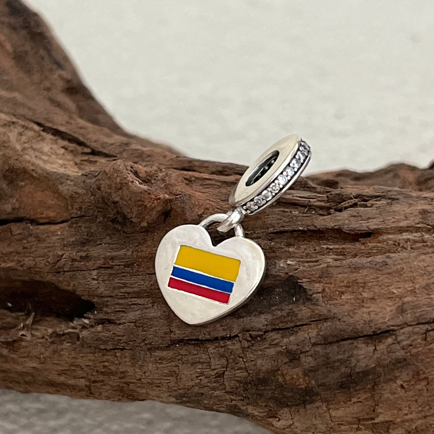 Colombia Flag Heart Exclusive Dangle Charm Pendant for Pandora Bracelet