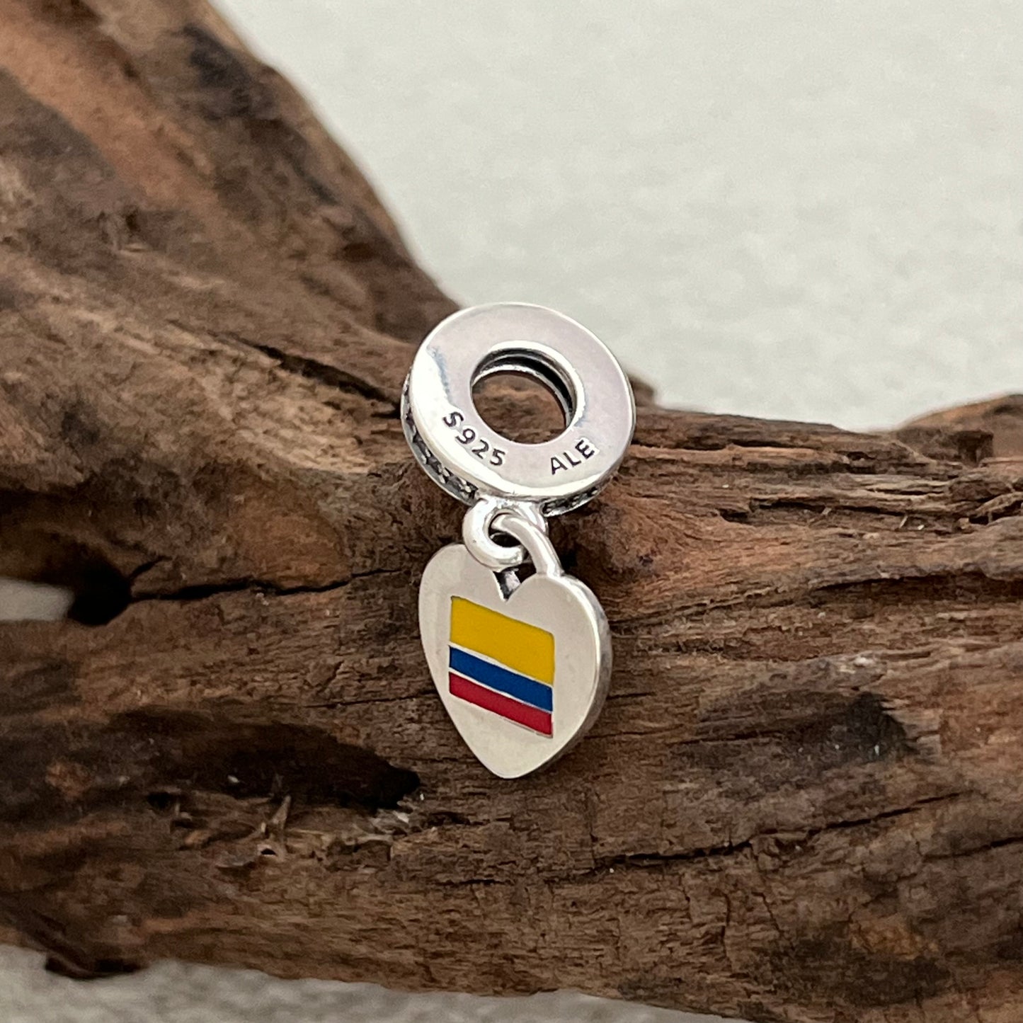 Colombia Flag Heart Exclusive Dangle Charm Pendant for Pandora Bracelet