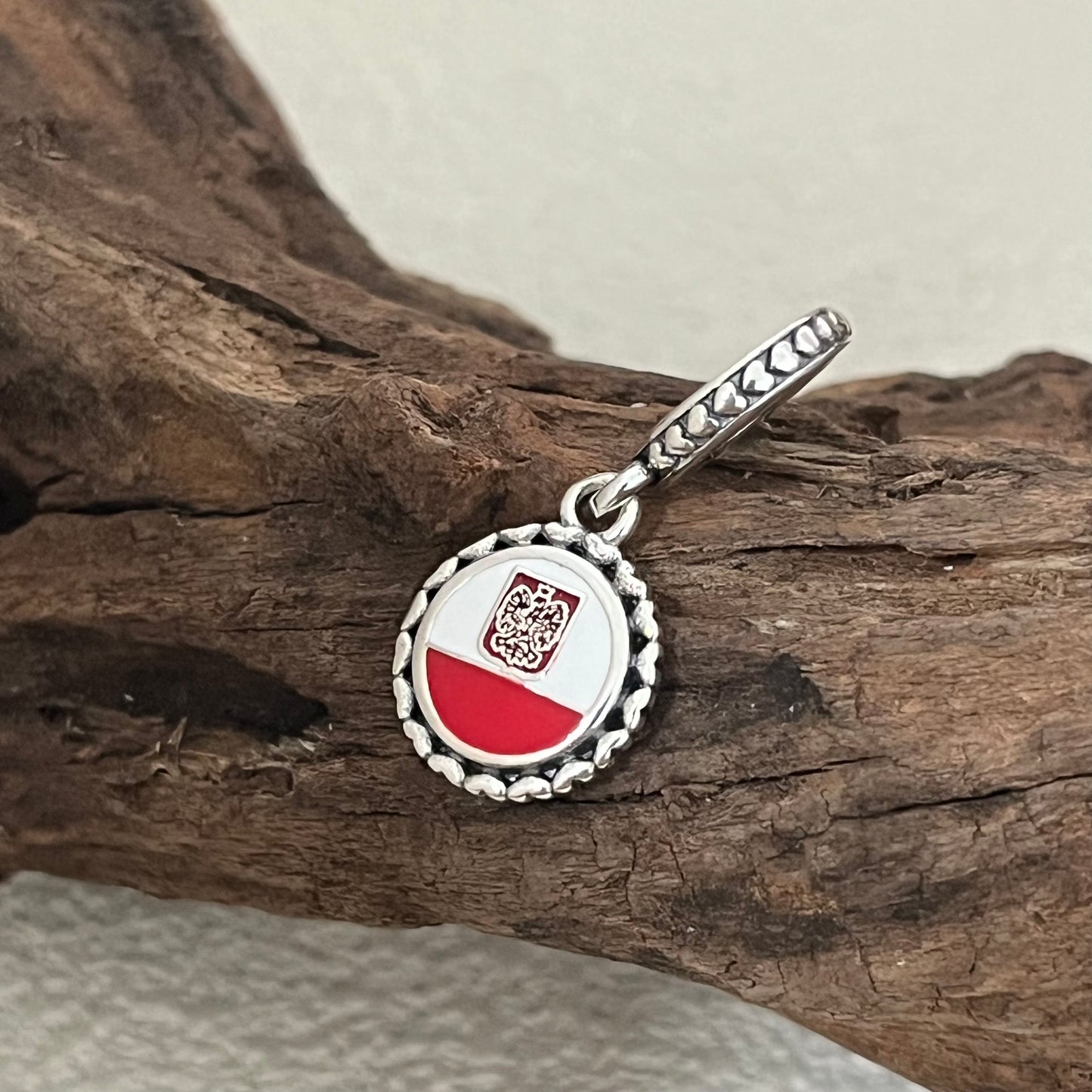 Poland Flag Exclusive Dangle Charm Pendant for Pandora Bracelet