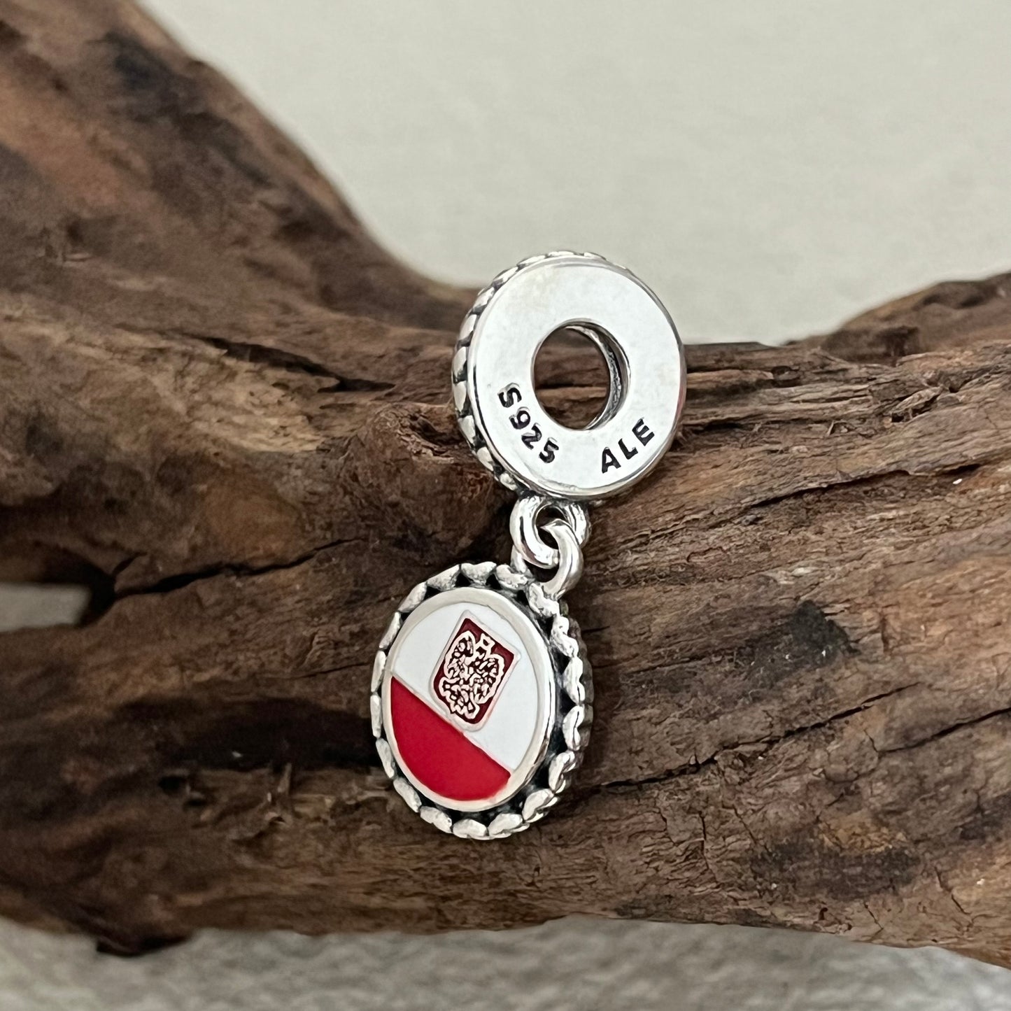 Poland Flag Exclusive Dangle Charm Pendant for Pandora Bracelet