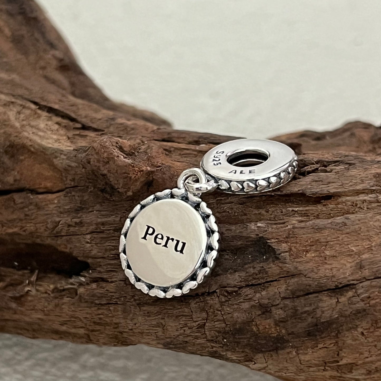 Peru Flag Exclusive Dangle Charm Pendant for Pandora Bracelet