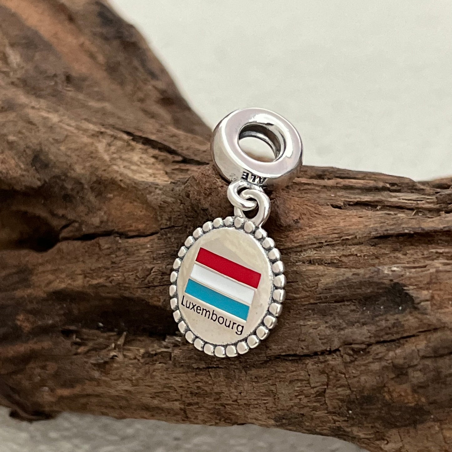 Luxembourg Flag Exclusive Dangle Charm Pendant for Pandora Bracelet