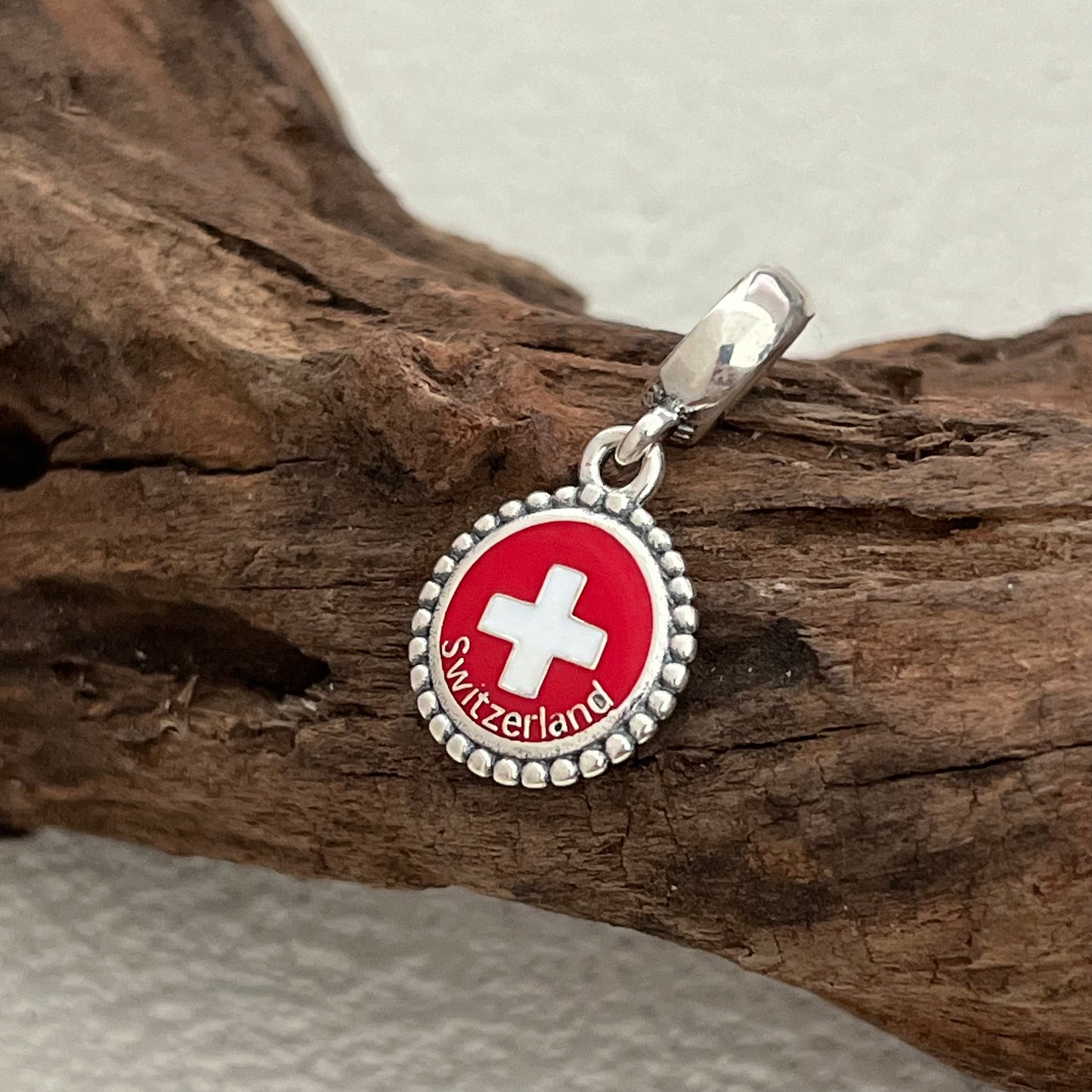 Switzerland Flag Exclusive Dangle Charm Pendant for Pandora Bracelet