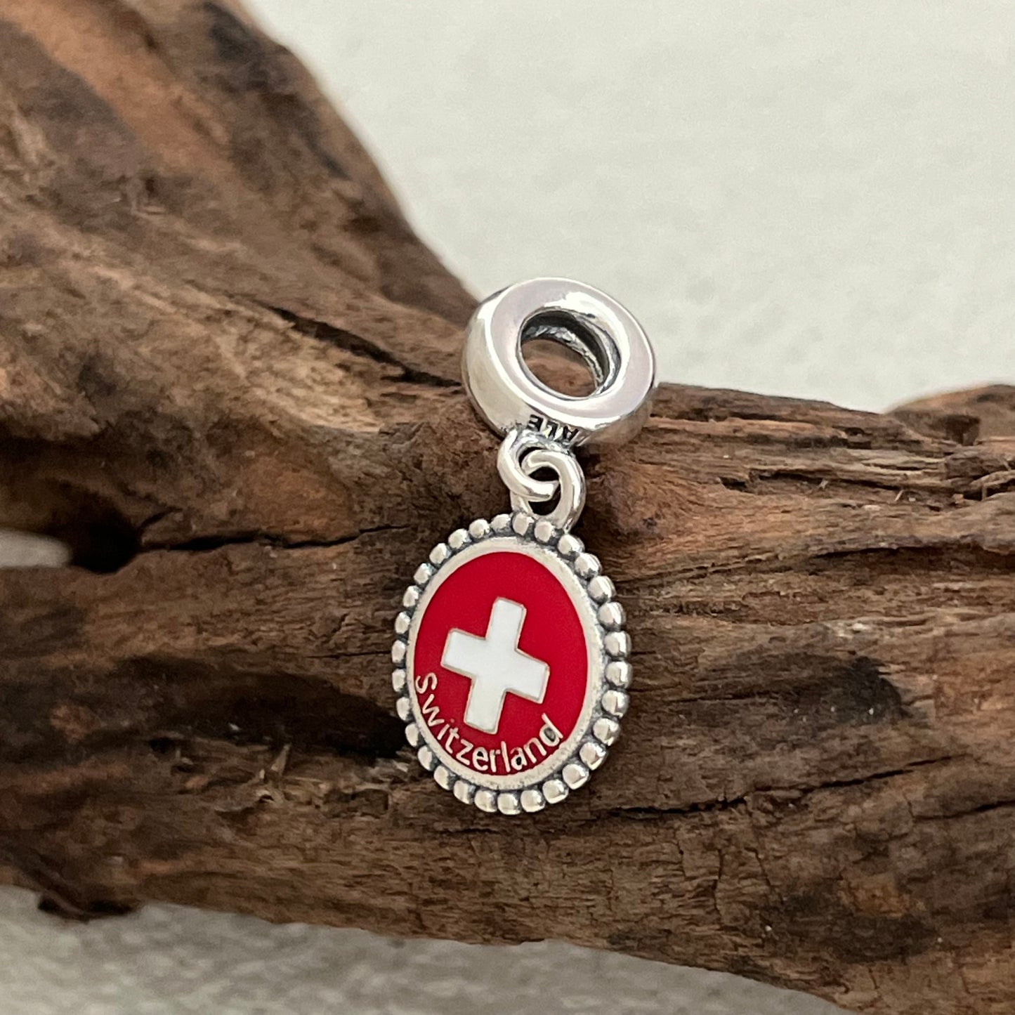 Switzerland Flag Exclusive Dangle Charm Pendant for Pandora Bracelet