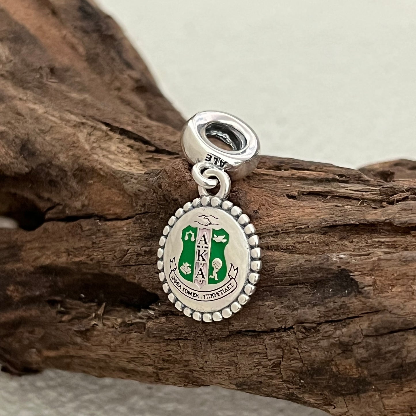 Alpha Kappa Alpha Flag A.K.A Exclusive Dangle Charm Pendant for Pandora Bracelet