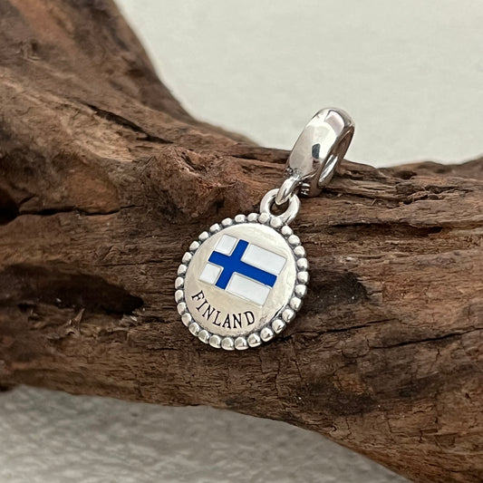 Finland Flag Exclusive Dangle Charm Pendant for Pandora Bracelet