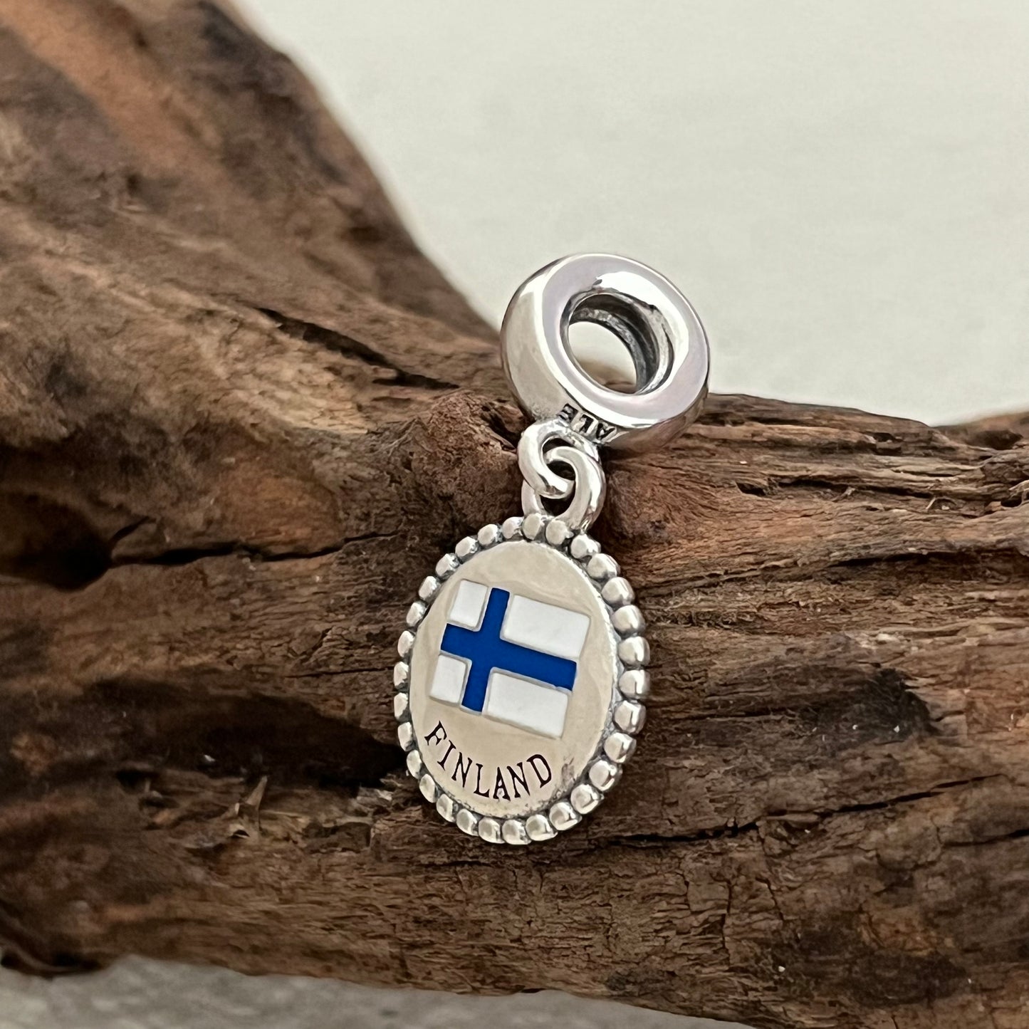 Finland Flag Exclusive Dangle Charm Pendant for Pandora Bracelet