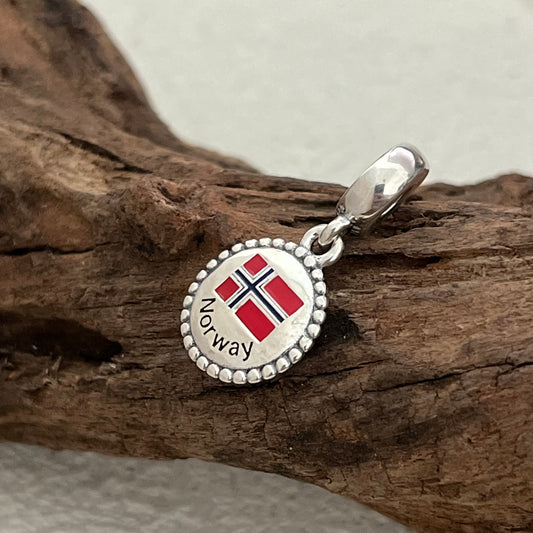 Norway Flag Exclusive Dangle Charm Pendant for Pandora Bracelet