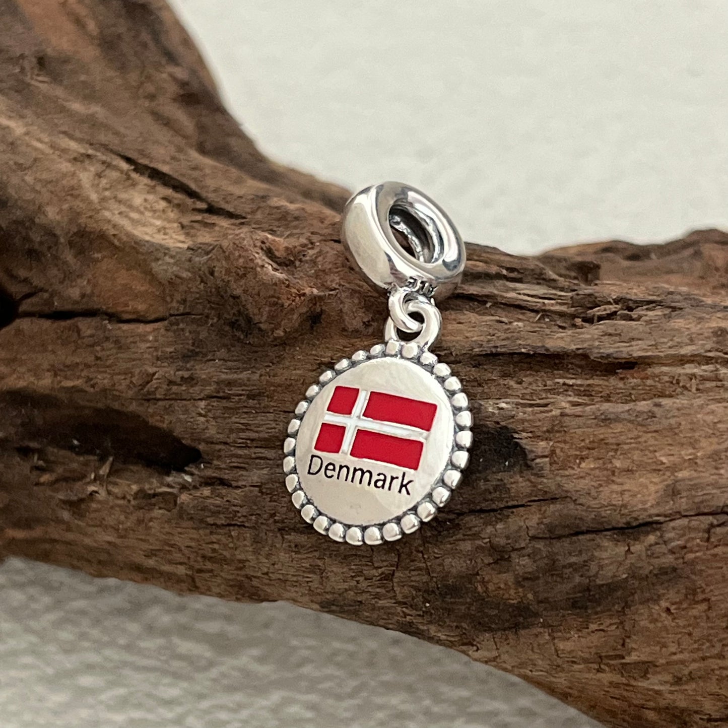 Denmark Flag Exclusive Dangle Charm Pendant for Pandora Bracelet