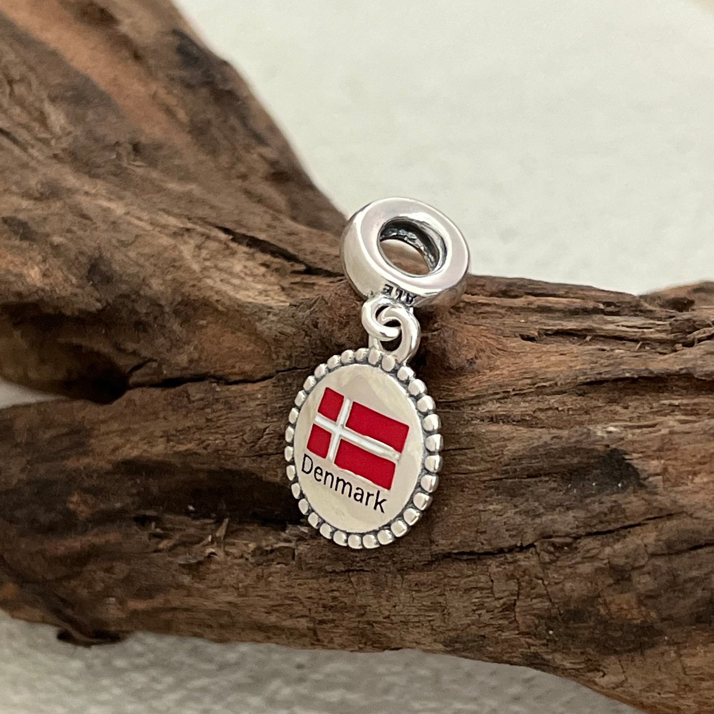 Denmark Flag Exclusive Dangle Charm Pendant for Pandora Bracelet