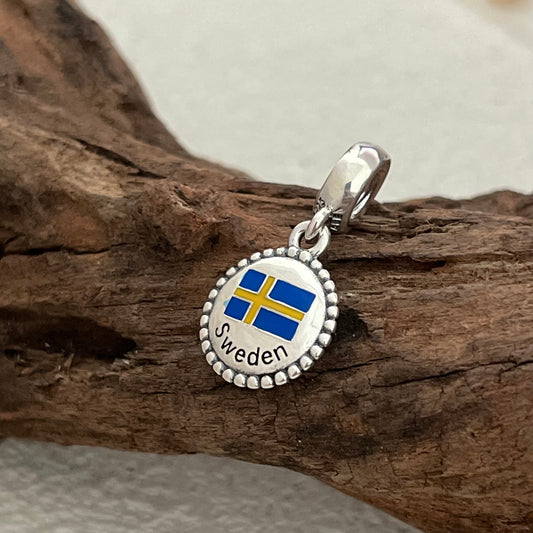 Sweden Flag Exclusive Dangle Charm Pendant for Pandora Bracelet