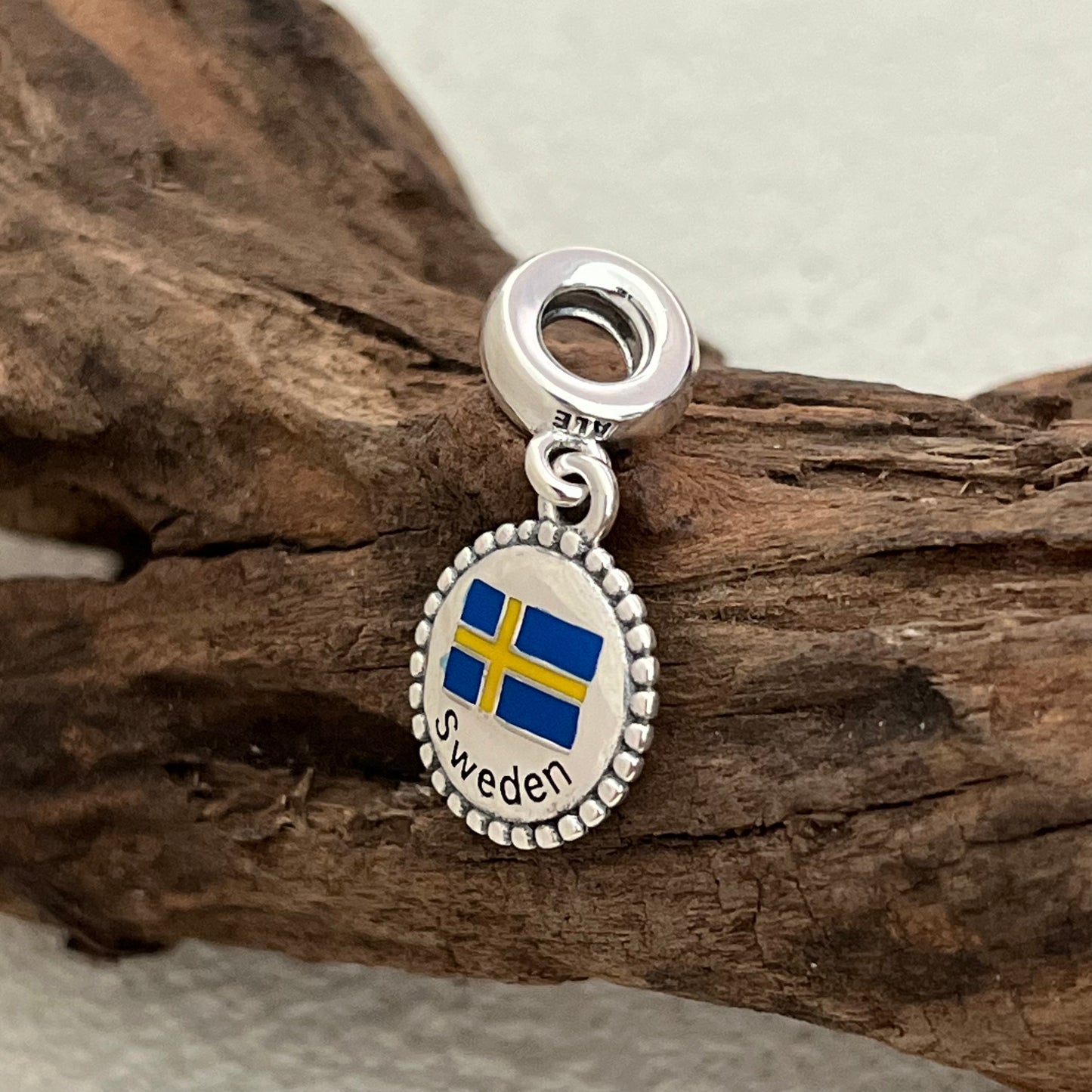 Sweden Flag Exclusive Dangle Charm Pendant for Pandora Bracelet