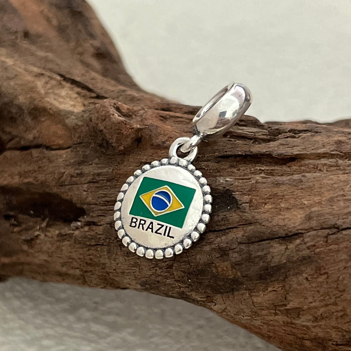 BRAZIL Flag Exclusive Dangle Charm Pendant for Pandora Bracelet