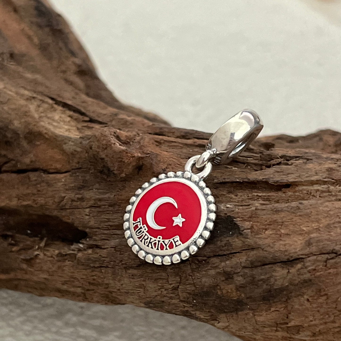 Türkiye Flag Exclusive Dangle Charm Pendant for Pandora Bracelet