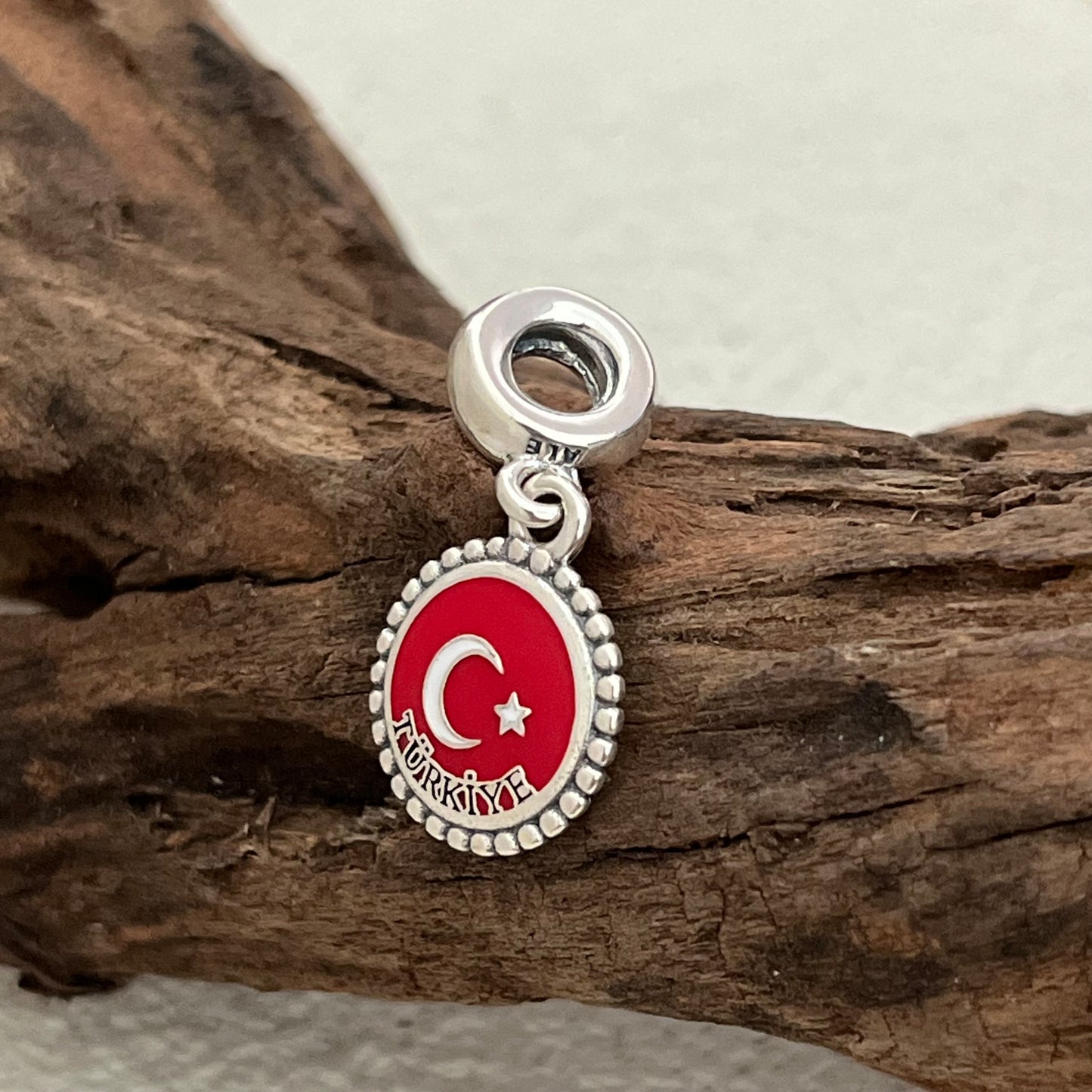 Türkiye Flag Exclusive Dangle Charm Pendant for Pandora Bracelet