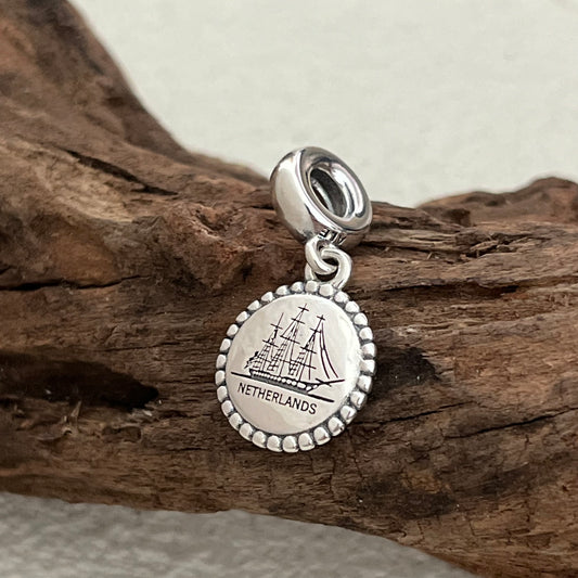 Netherlands Galley Sailing Exclusive Dangle Charm Pendant for Pandora Bracelet