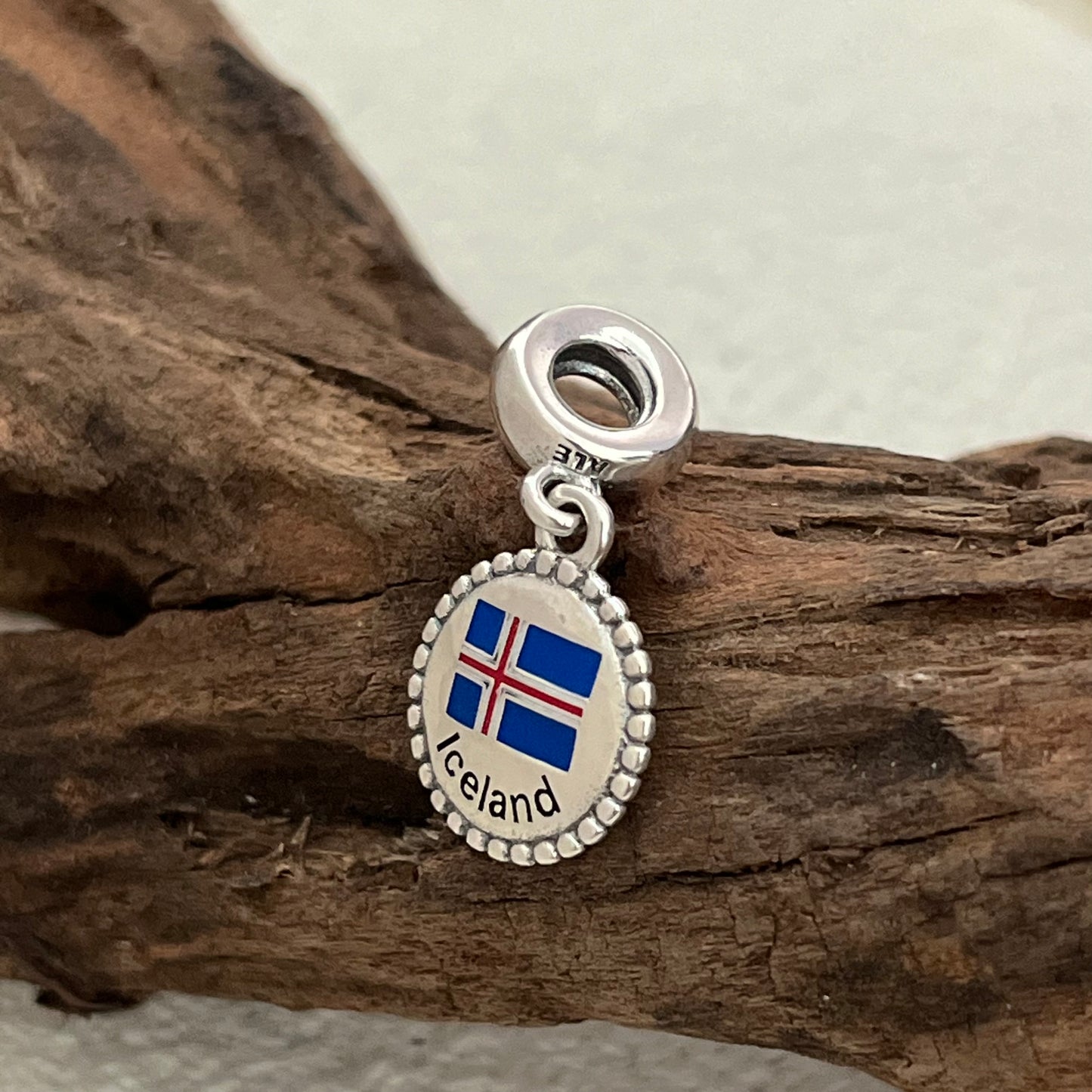 Iceland Flag Exclusive Dangle Charm Pendant for Pandora Bracelet