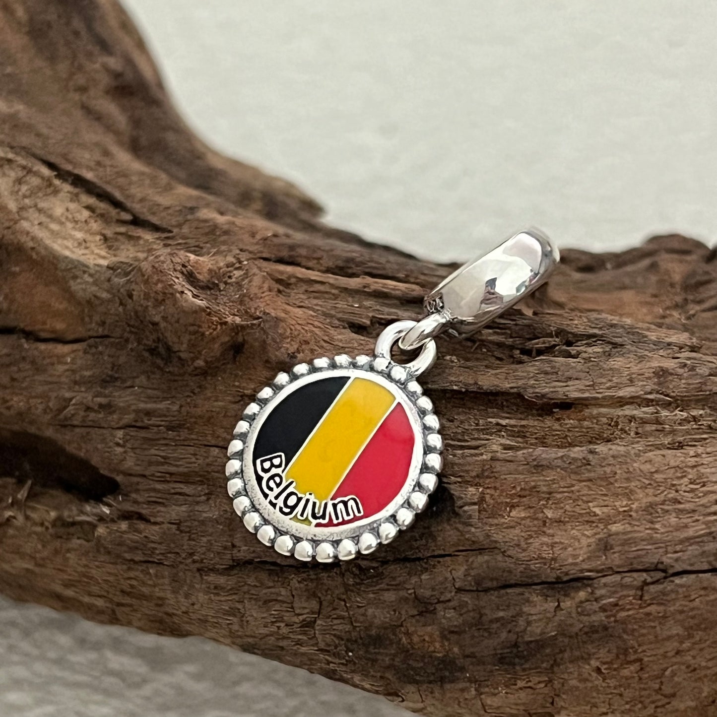 Belgium Flag Exclusive Dangle Charm Pendant for Pandora Bracelet