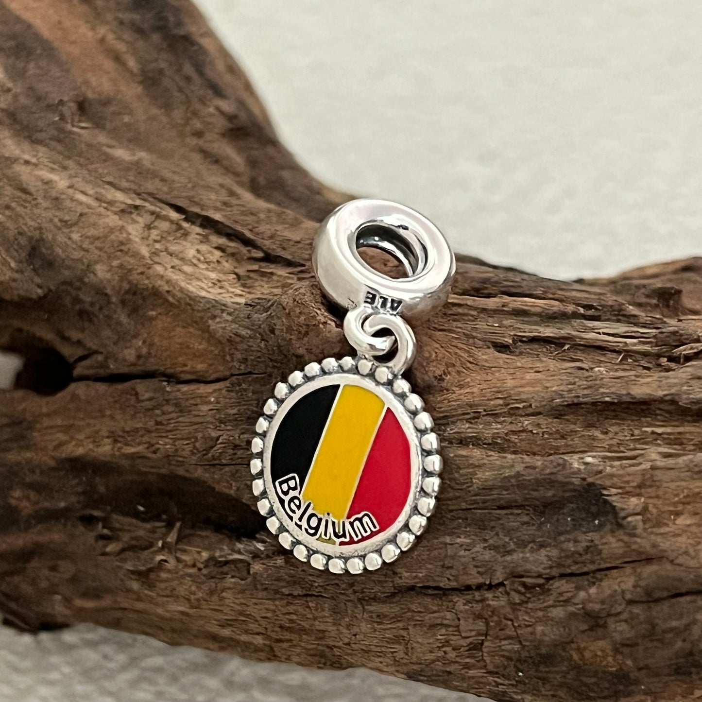 Belgium Flag Exclusive Dangle Charm Pendant for Pandora Bracelet