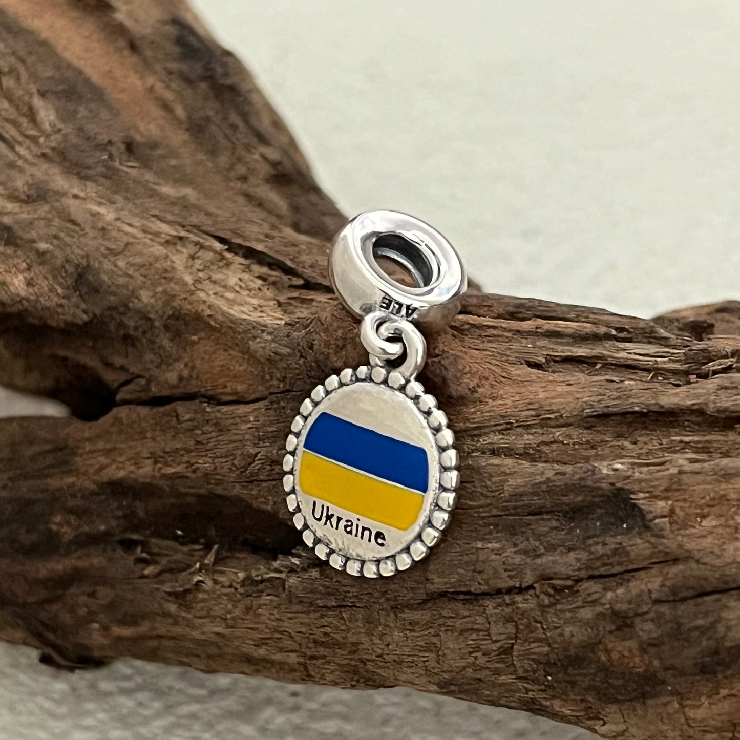 Ukraine Flag Exclusive Dangle Charm Pendant for Pandora Bracelet