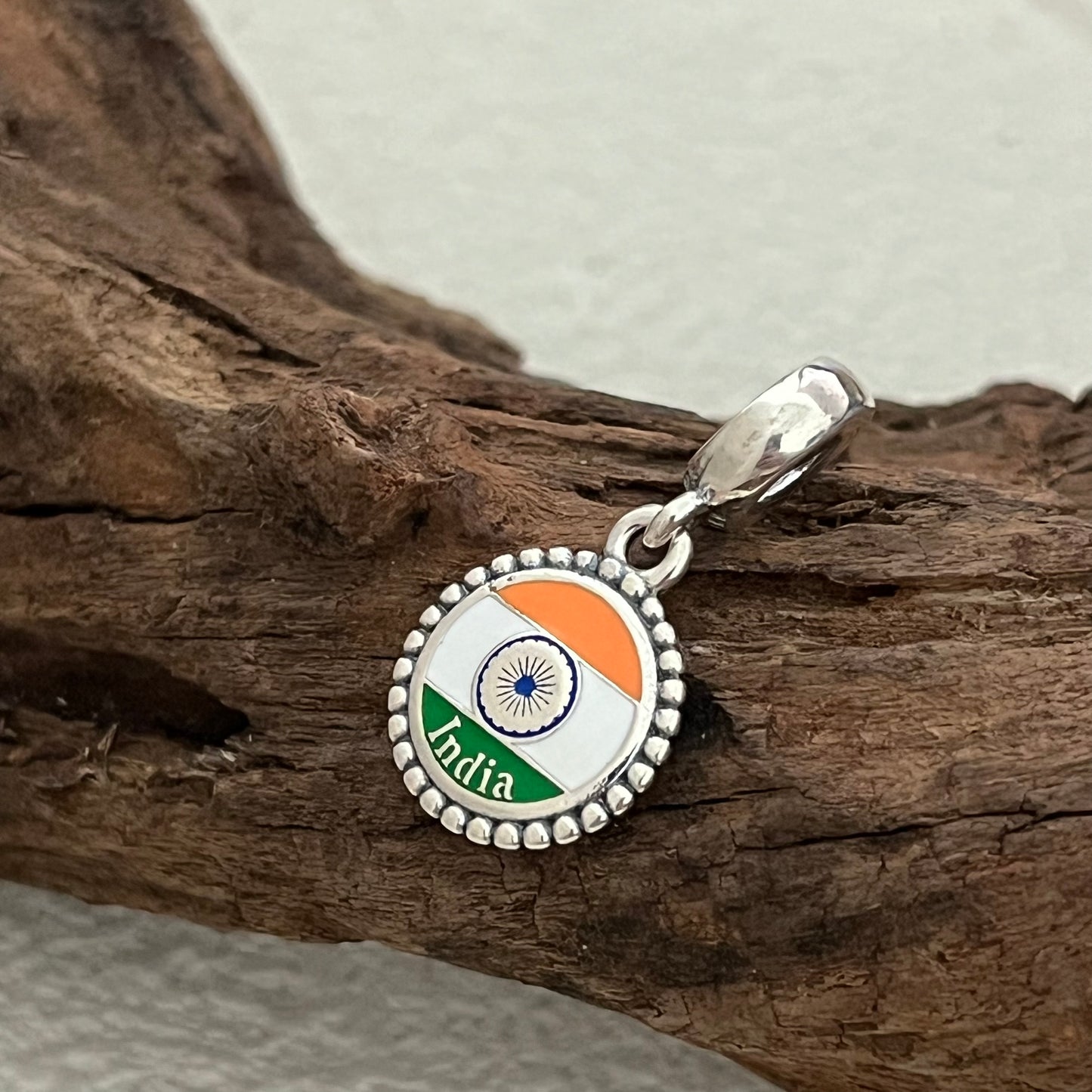 India Flag Exclusive Dangle Charm Pendant for Pandora Bracelet