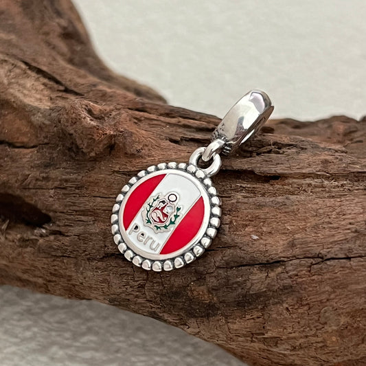 Peru Flag Exclusive Dangle Charm Pendant for Pandora Bracelet