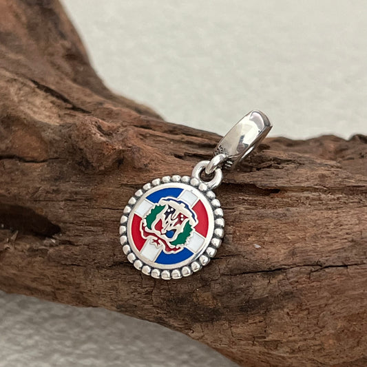 Dominican Republic Flag Exclusive Dangle Charm Pendant for Pandora Bracelet S925 Silver