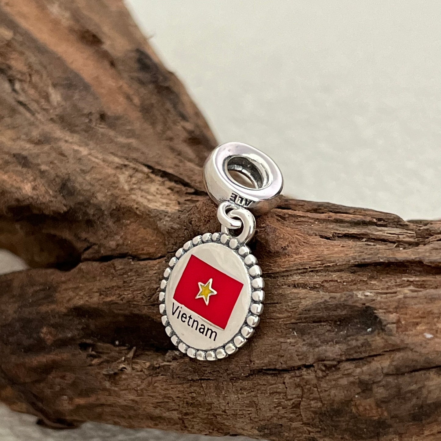 Vietnam Flag Exclusive Dangle Charm Pendant for Pandora Bracelet S925 Silver