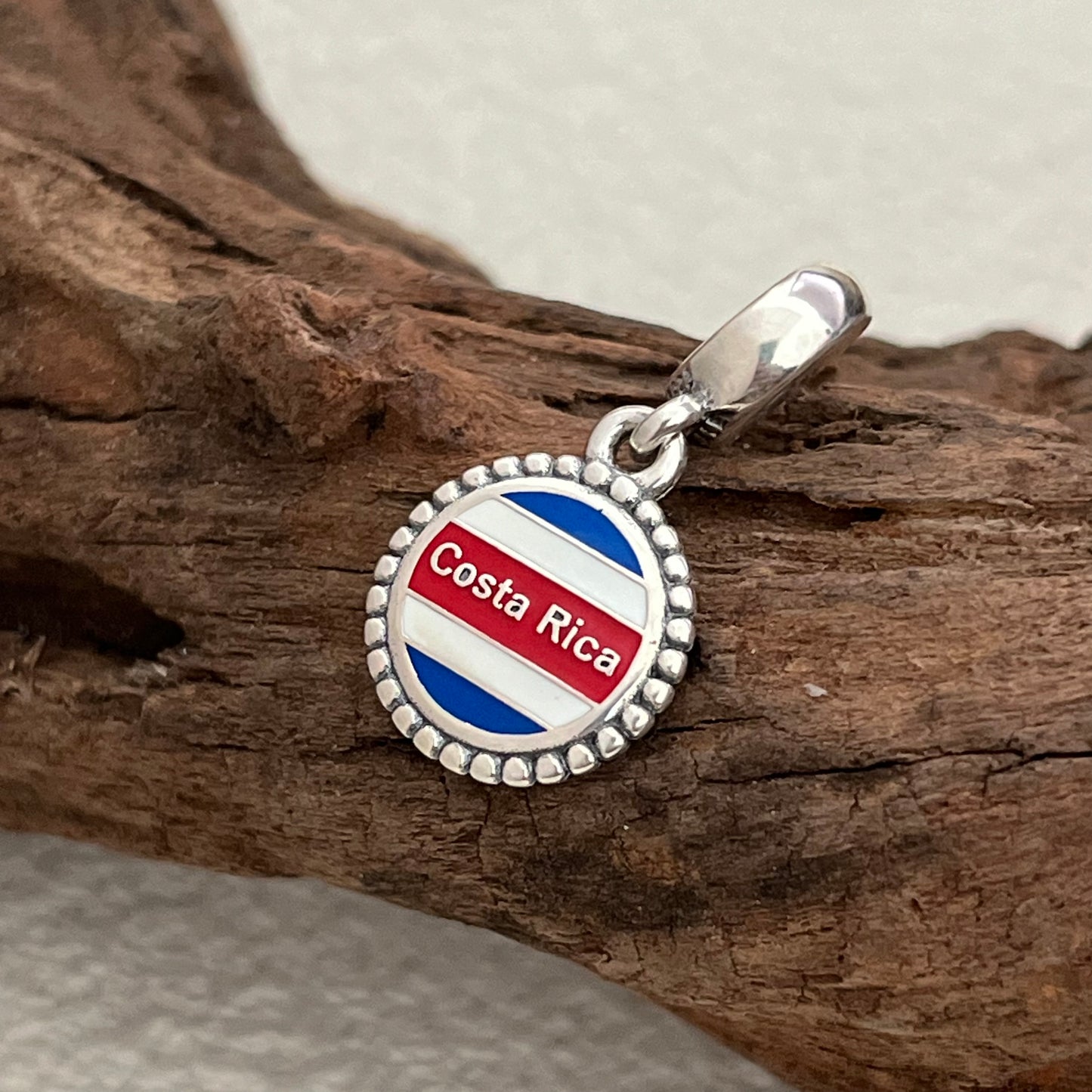 Costa Rica Flag Exclusive Dangle Charm Pendant for Pandora Bracelet S925 Silver