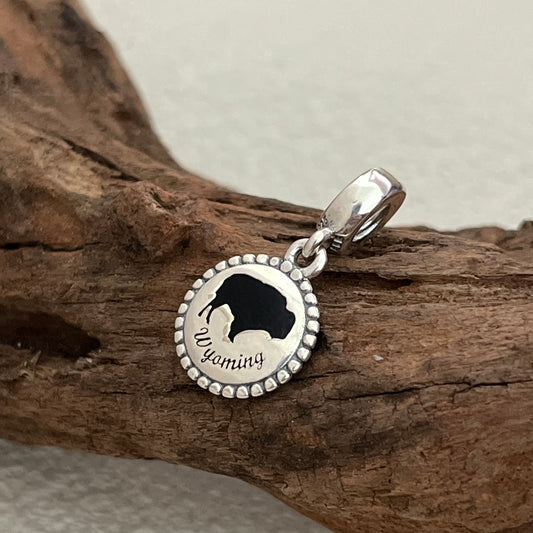 Wyoming Exclusive Dangle Charm Pendant for Pandora Bracelet S925 Silver