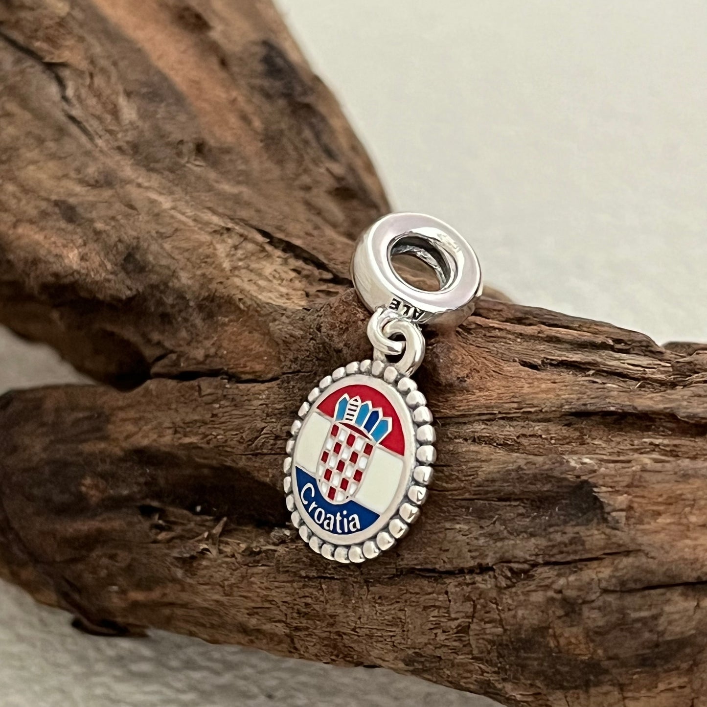 Croatia Flag Exclusive Dangle Charm Pendant for Pandora Bracelet S925 Silver